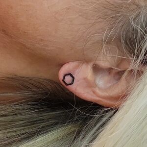 Hexagon Stud Earrings